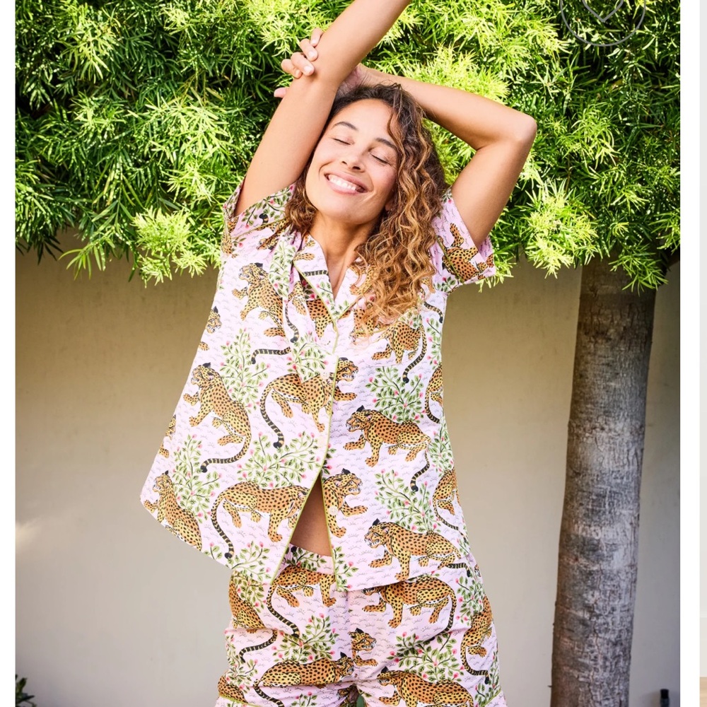 Printfresh Leopard Bagheera Print Blush Pajamas